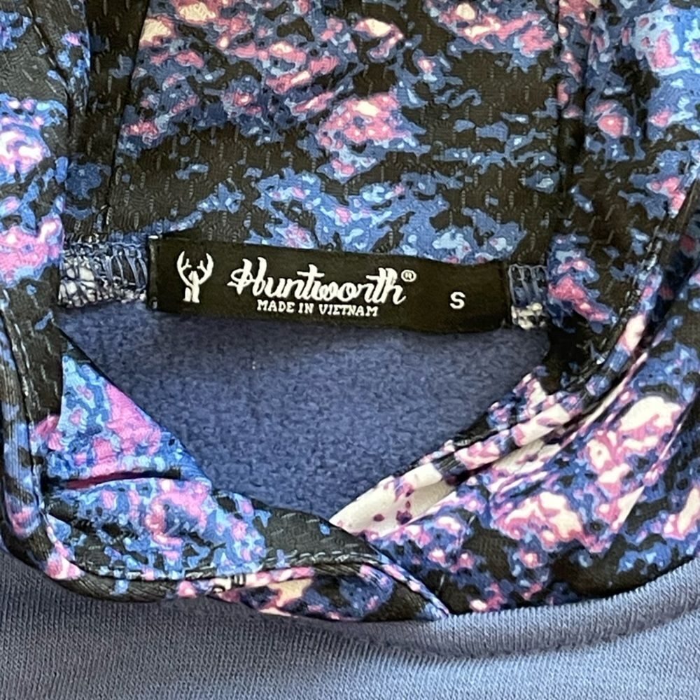 Huntworth Girl’s 2-Tone Lifestyle Camo Fleece Hoodie • SM • Lilac/Vixen - Picture 5 of 10